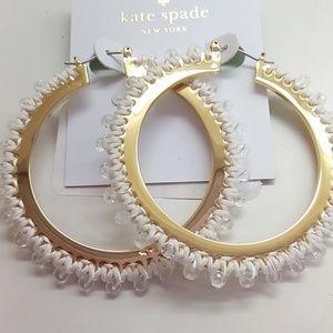Kate Spade New Gold and White Loop Earrings